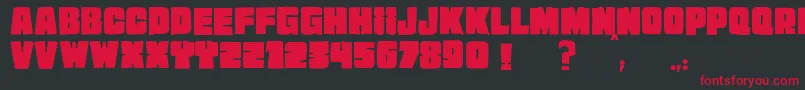 JMH EXTRA Font – Red Fonts on Black Background