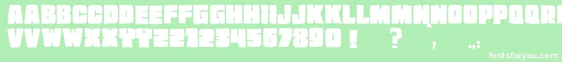 JMH EXTRA Font – White Fonts on Green Background