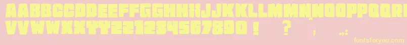 フォントJMH EXTRA – 黄色のフォント、ピンクの背景