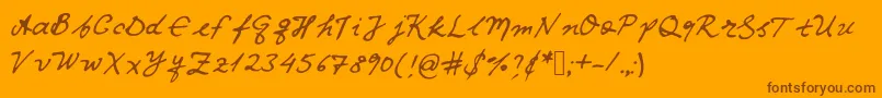 Fonte Iwfxv02 – fontes marrons em um fundo laranja