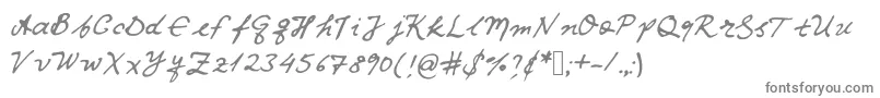 フォントIwfxv02 – 白い背景に灰色の文字