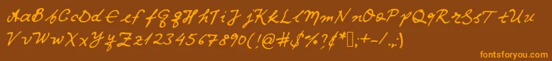 Iwfxv02 Font – Orange Fonts on Brown Background