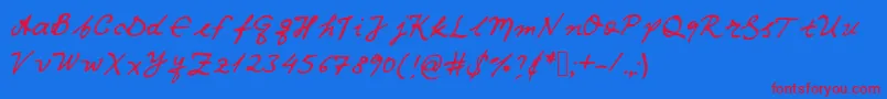 Iwfxv02 Font – Red Fonts on Blue Background