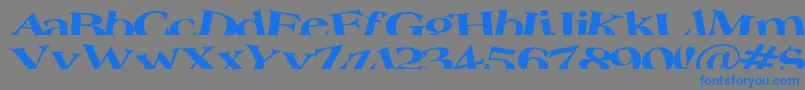 フォントTroug – 灰色の背景に青い文字