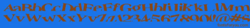 Czcionka Troug – brązowe czcionki na niebieskim tle