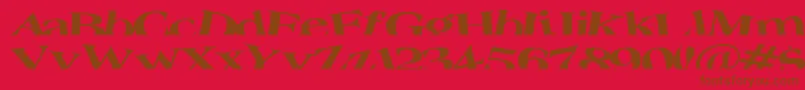 Fonte Troug – fontes marrons em um fundo vermelho