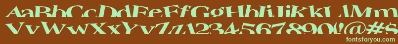 Troug Font – Green Fonts on Brown Background