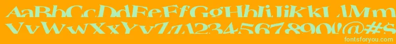 フォントTroug – オレンジの背景に緑のフォント