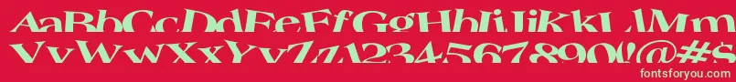 Troug Font – Green Fonts on Red Background