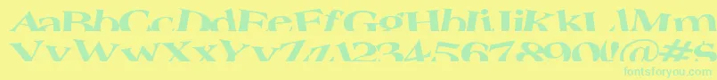 Troug-Schriftart – Grüne Schriften auf gelbem Hintergrund