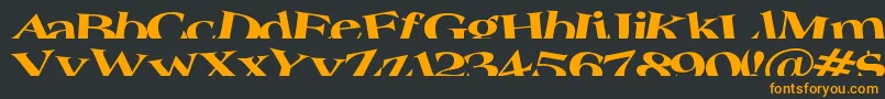 Troug-Schriftart – Orangefarbene Schriften auf schwarzem Hintergrund
