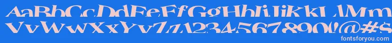 フォントTroug – ピンクの文字、青い背景