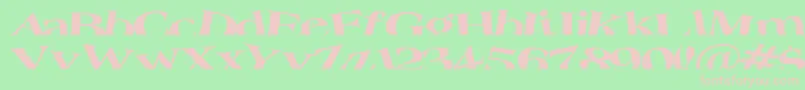 フォントTroug – 緑の背景にピンクのフォント