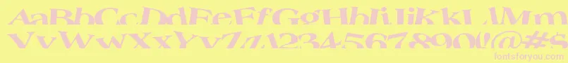 Troug Font – Pink Fonts on Yellow Background