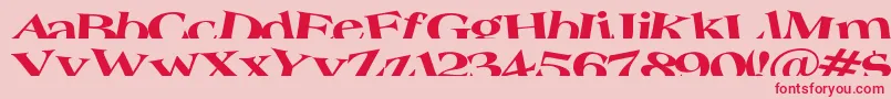 フォントTroug – ピンクの背景に赤い文字