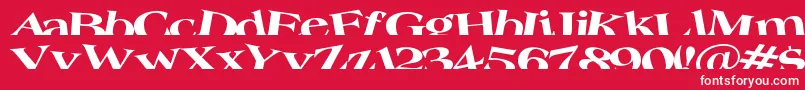 フォントTroug – 赤い背景に白い文字
