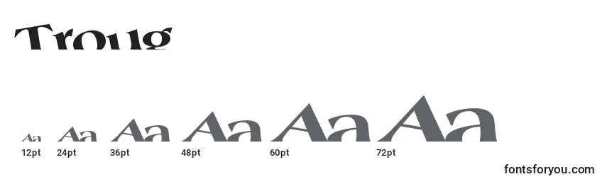 Размеры шрифта Troug