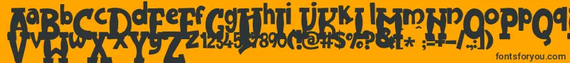 JMH Harry Dickson One Font – Black Fonts on Orange Background