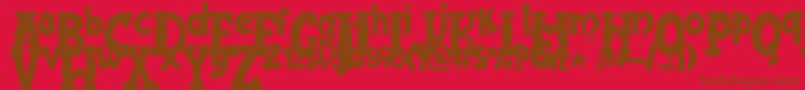 JMH Harry Dickson One-Schriftart – Braune Schriften auf rotem Hintergrund