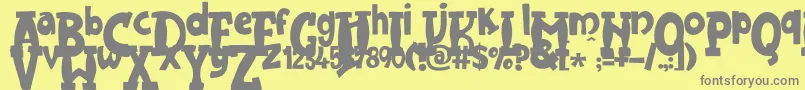 JMH Harry Dickson One Font – Gray Fonts on Yellow Background