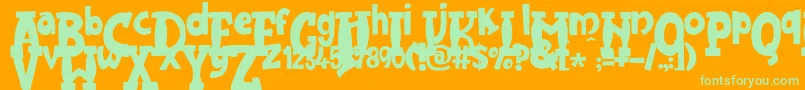 JMH Harry Dickson One Font – Green Fonts on Orange Background