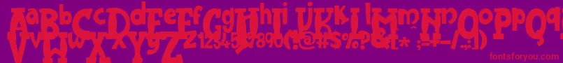 JMH Harry Dickson One Font – Red Fonts on Purple Background