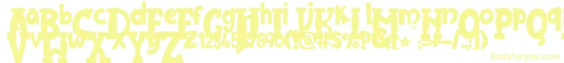 JMH Harry Dickson One Font – Yellow Fonts on White Background