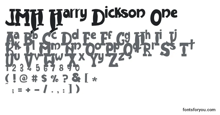 A fonte JMH Harry Dickson One (130902) – alfabeto, números, caracteres especiais