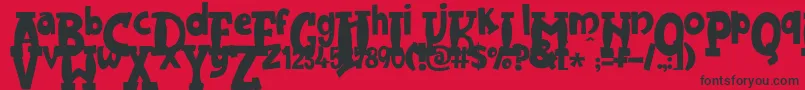 JMH Harry Dickson One Font – Black Fonts on Red Background