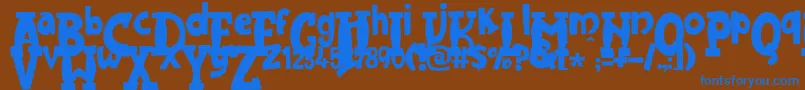 JMH Harry Dickson One Font – Blue Fonts on Brown Background