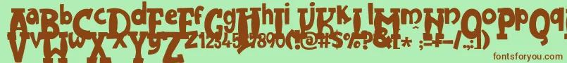 JMH Harry Dickson One Font – Brown Fonts on Green Background