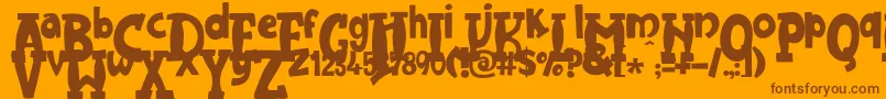 JMH Harry Dickson One Font – Brown Fonts on Orange Background