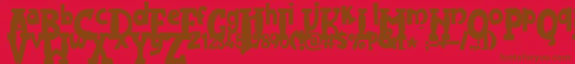 JMH Harry Dickson One Font – Brown Fonts on Red Background