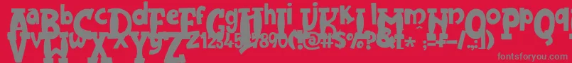 JMH Harry Dickson One Font – Gray Fonts on Red Background