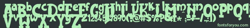 JMH Harry Dickson One Font – Green Fonts on Black Background