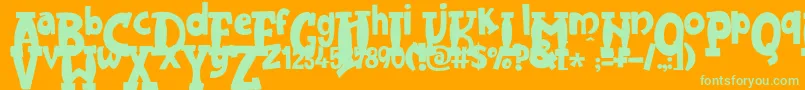 JMH Harry Dickson One Font – Green Fonts on Orange Background