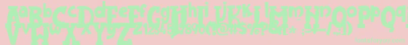 JMH Harry Dickson One Font – Green Fonts on Pink Background