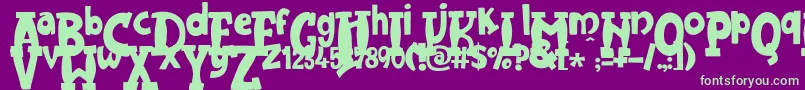 JMH Harry Dickson One Font – Green Fonts on Purple Background