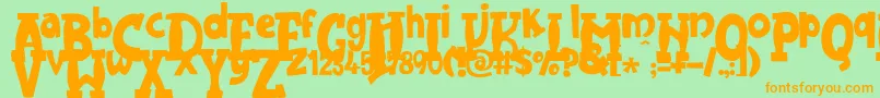 JMH Harry Dickson One Font – Orange Fonts on Green Background