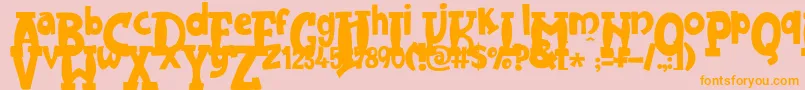 JMH Harry Dickson One Font – Orange Fonts on Pink Background