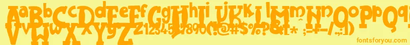 JMH Harry Dickson One Font – Orange Fonts on Yellow Background
