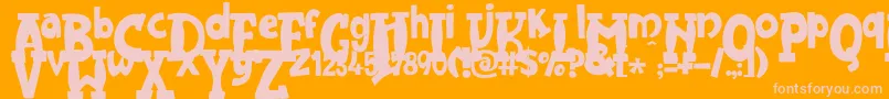 JMH Harry Dickson One Font – Pink Fonts on Orange Background