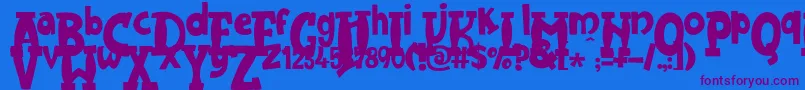 JMH Harry Dickson One Font – Purple Fonts on Blue Background