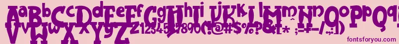 JMH Harry Dickson One Font – Purple Fonts on Pink Background