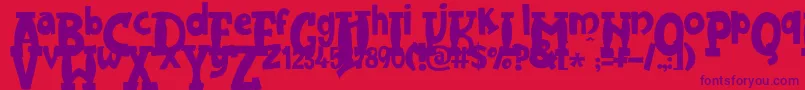 JMH Harry Dickson One Font – Purple Fonts on Red Background