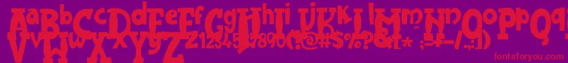 JMH Harry Dickson One Font – Red Fonts on Purple Background