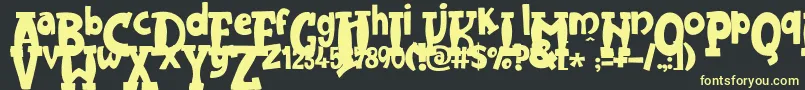 JMH Harry Dickson One Font – Yellow Fonts on Black Background