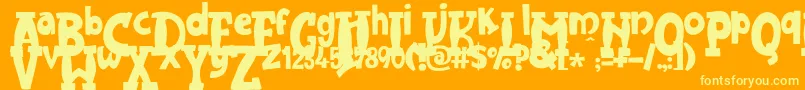 JMH Harry Dickson One Font – Yellow Fonts on Orange Background
