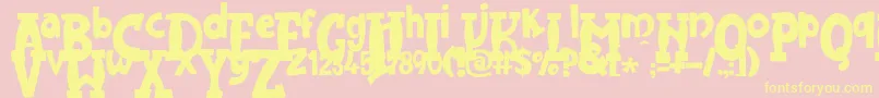JMH Harry Dickson One Font – Yellow Fonts on Pink Background