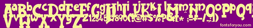 JMH Harry Dickson One Font – Yellow Fonts on Purple Background